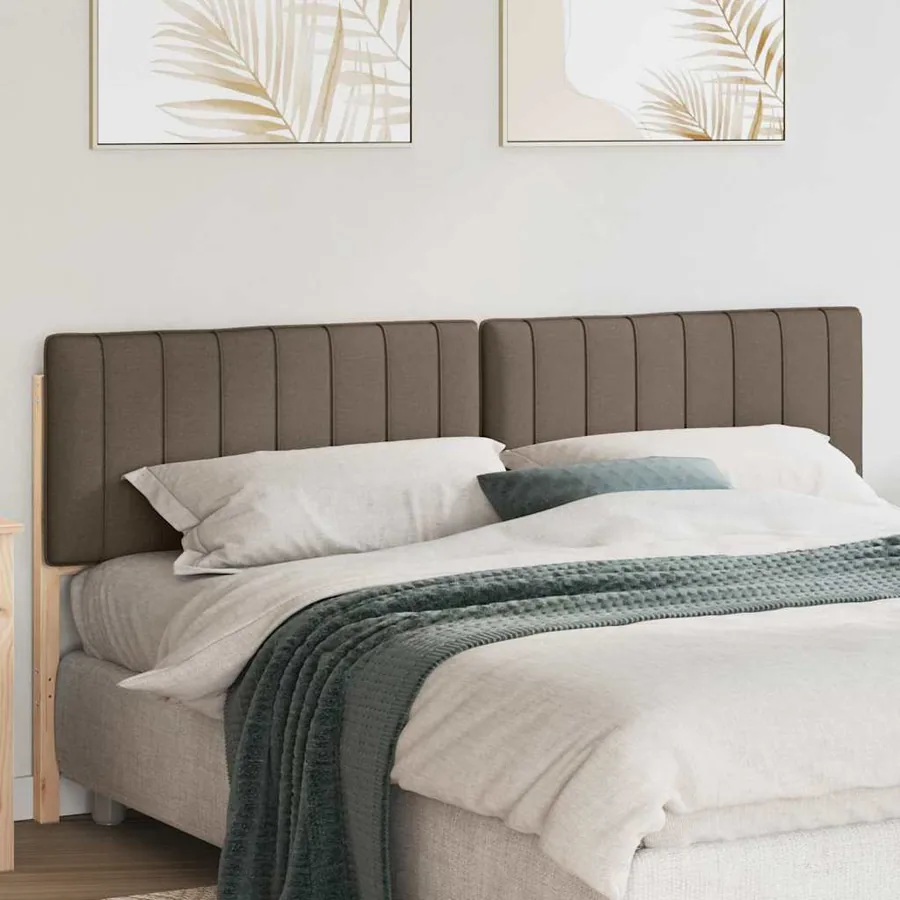 Tête de lit capitonnée Marron et Taupe 200 cm Pin massif