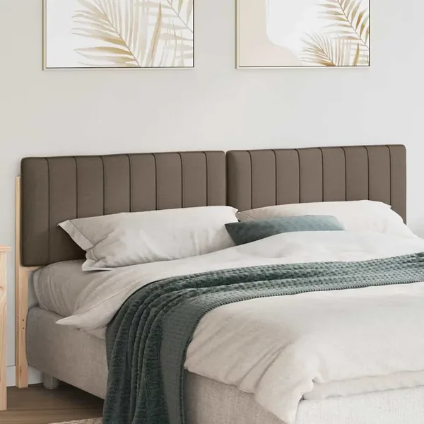 Tête de lit capitonnée Marron et Taupe 200 cm Pin massif