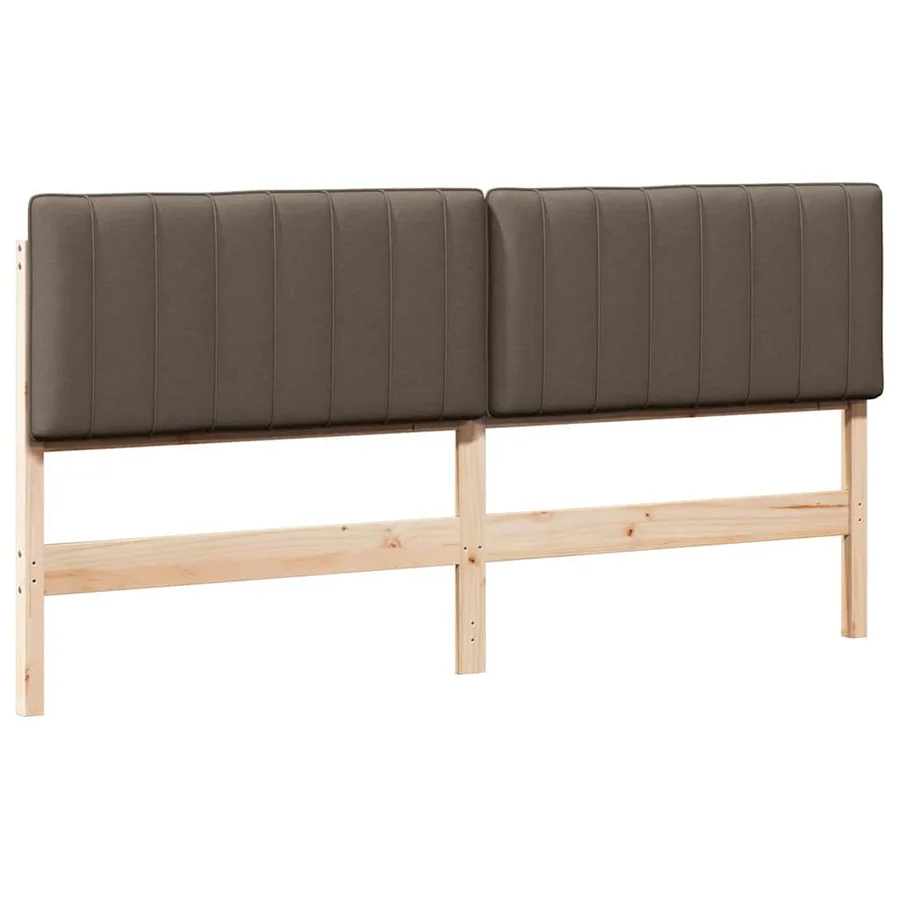 Tête de lit capitonnée Marron et Taupe 200 cm Pin massif - 2