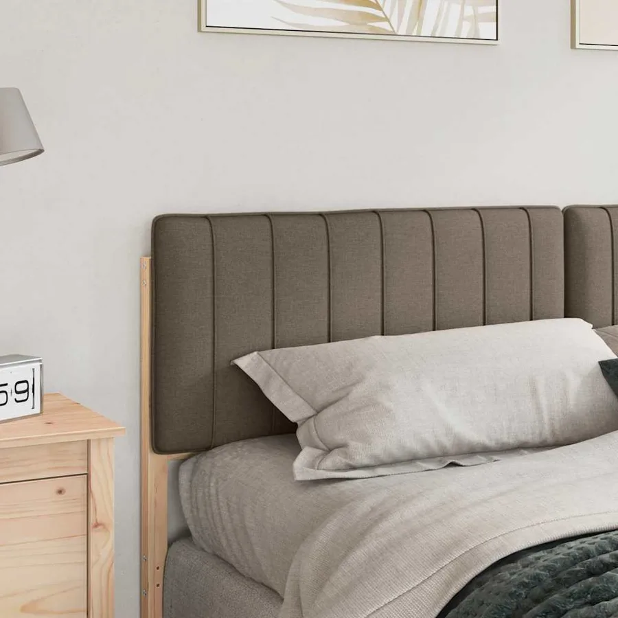 Tête de lit capitonnée Marron et Taupe 200 cm Pin massif - 3