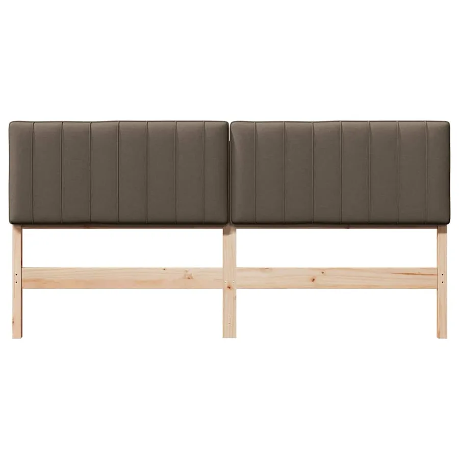 Tête de lit capitonnée Marron et Taupe 200 cm Pin massif - 4