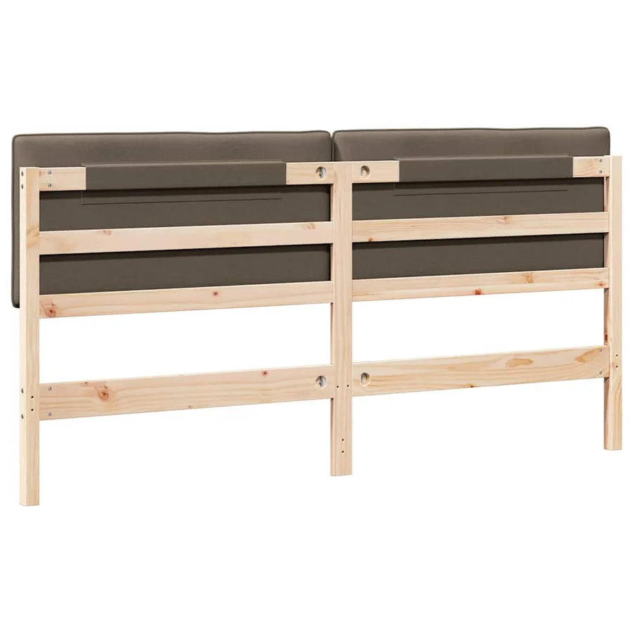Tête de lit capitonnée Marron et Taupe 200 cm Pin massif - 6