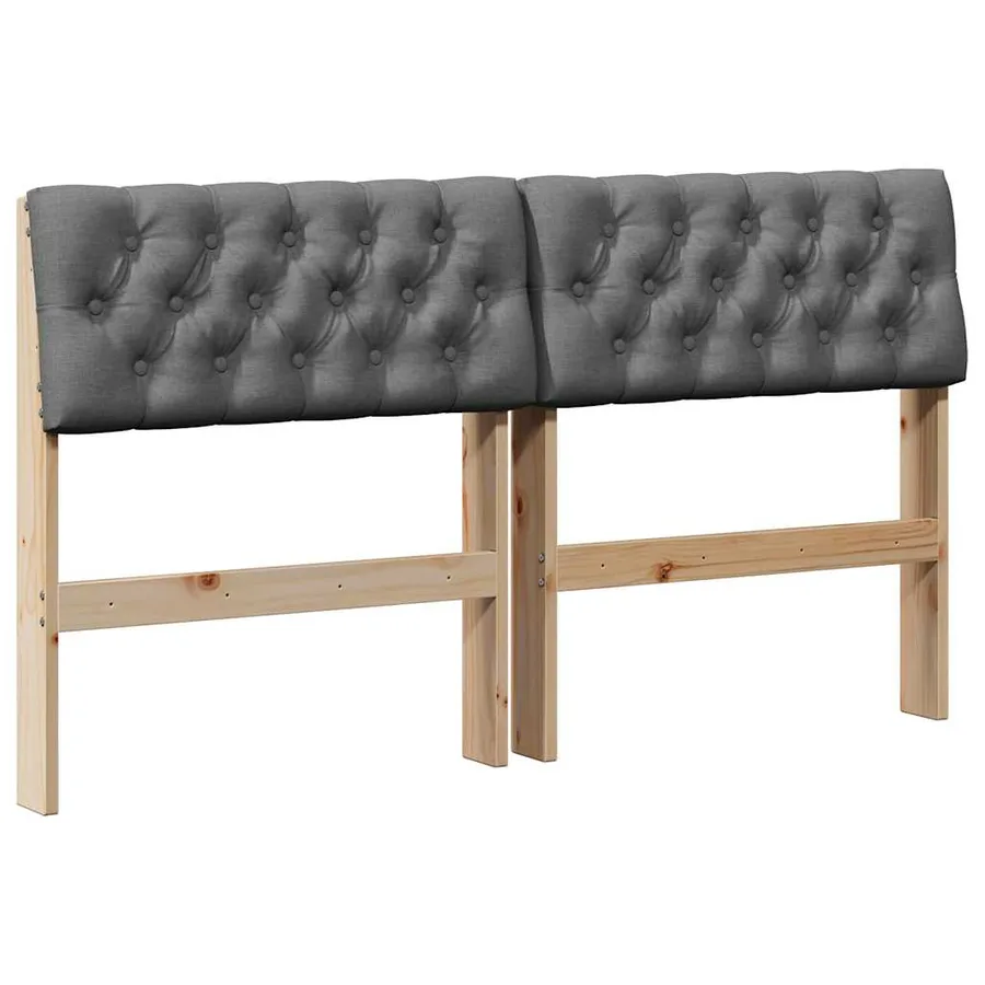 Tête de lit capitonnée Gris foncé 150 cm Pin massif - 2