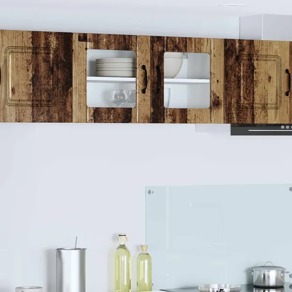Cabinet en verre mural LUCCA Bois ancien 80 x 31 x 40 cm
