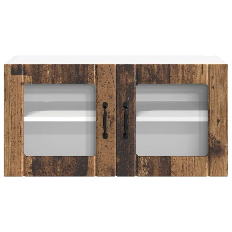 Cabinet en verre mural LUCCA Bois ancien 80 x 31 x 40 cm - 6
