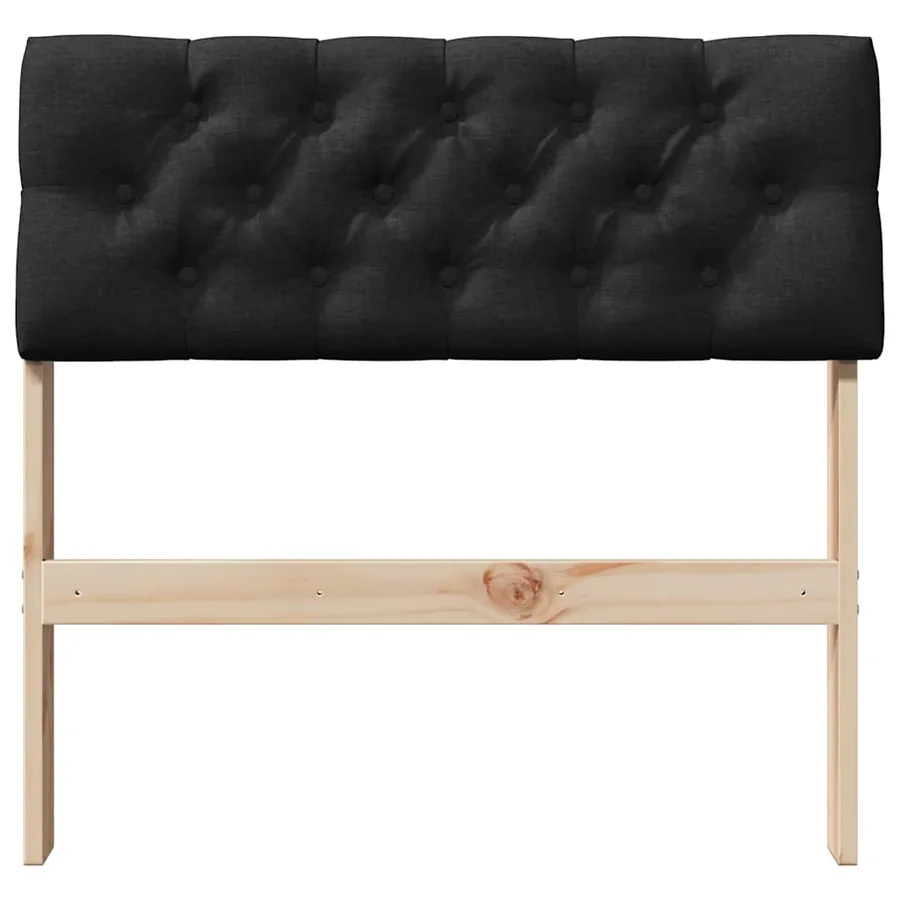 Tête de lit capitonnée Noir 80 cm Pin massif - 4