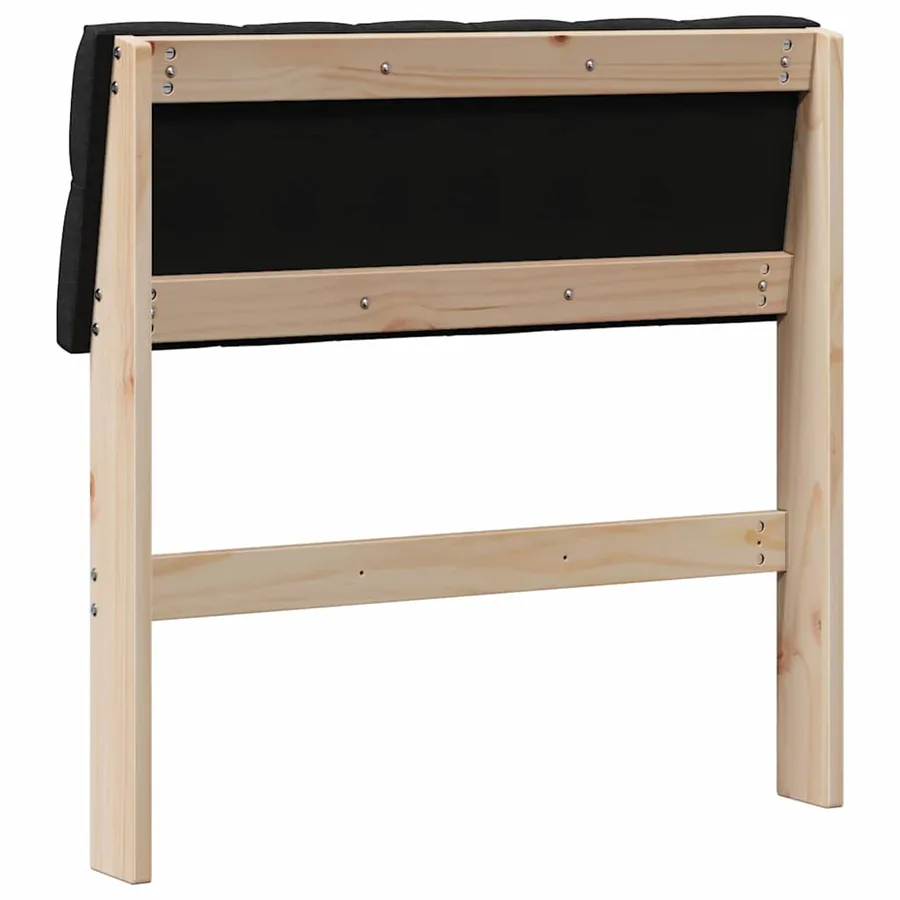 Tête de lit capitonnée Noir 80 cm Pin massif - 6