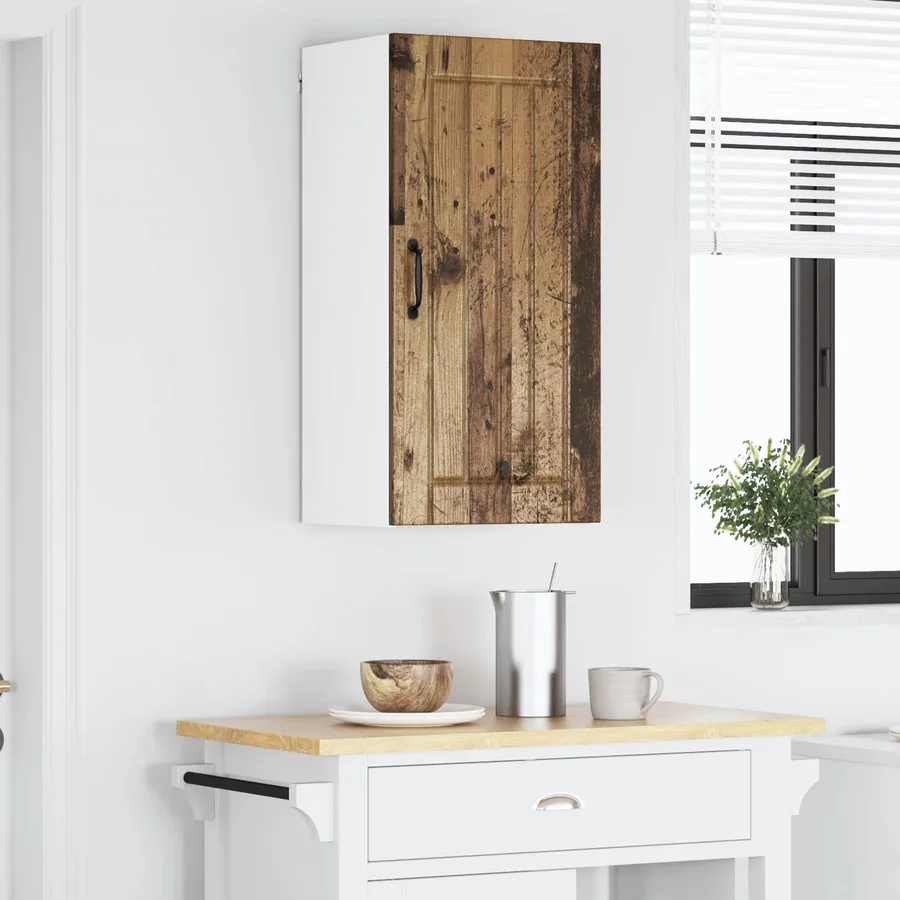 Meuble mural LUCCA Bois ancien 40 x 31 x 80 cm - 4