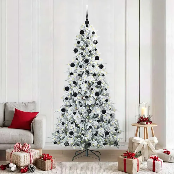 Sapin de Noël Artificiel à Branches Articulées Blanc 210 cm