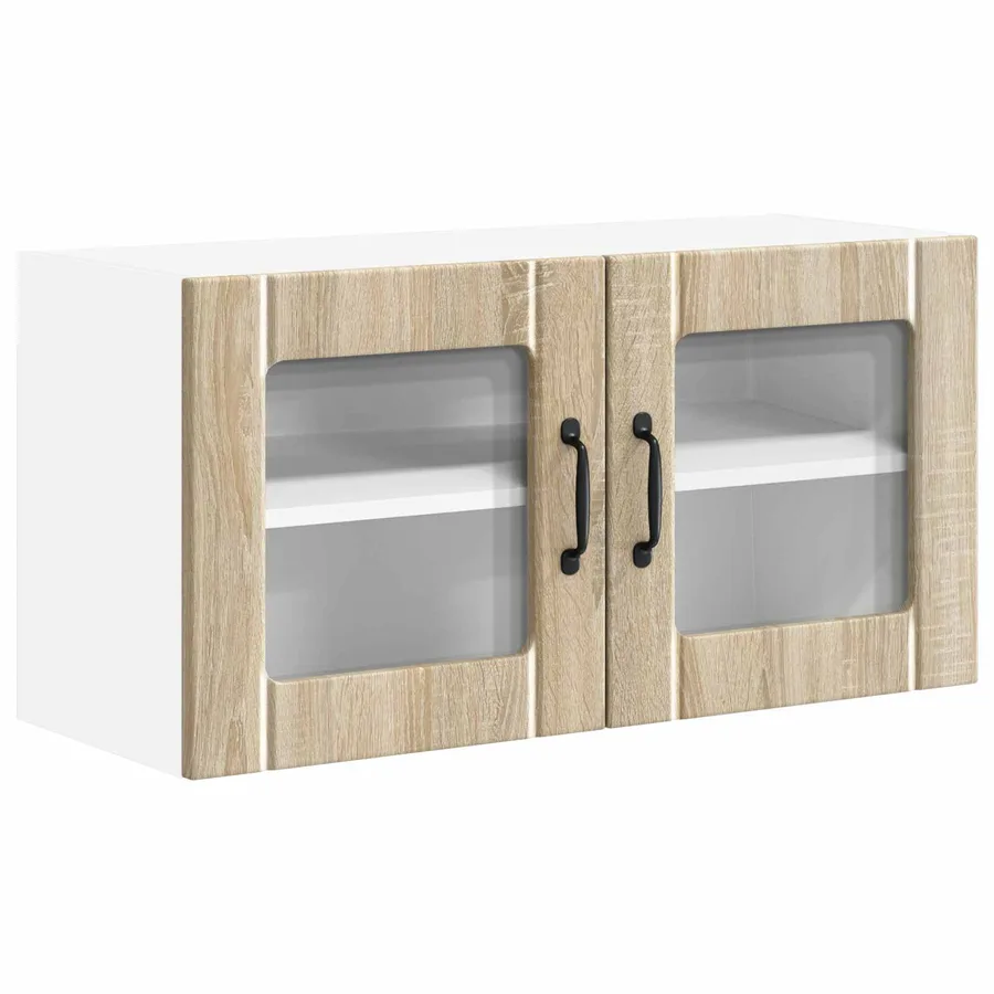 Cabinet en verre mural LUCCA Chêne Sonoma 80 x 31 x 40 cm - 2