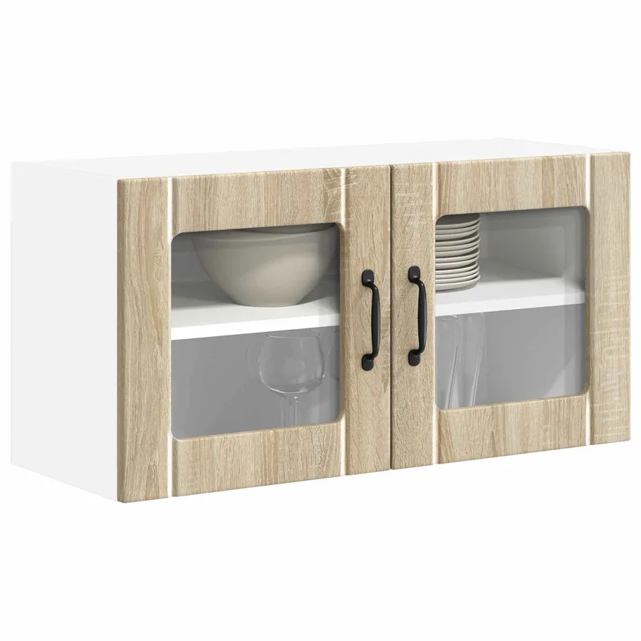 Cabinet en verre mural LUCCA Chêne Sonoma 80 x 31 x 40 cm - 3