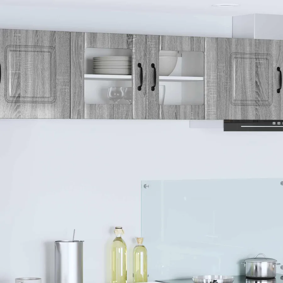 Cabinet en verre mural LUCCA Sonoma gris 80 x 31 x 40 cm