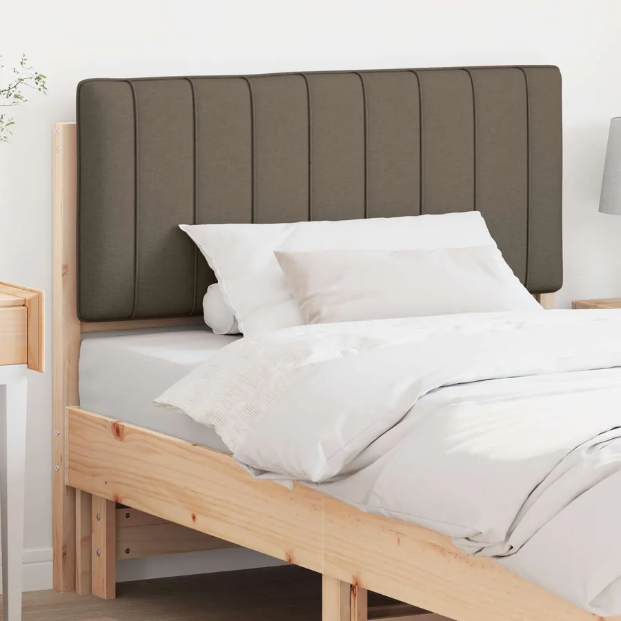 Tête de lit capitonnée Marron et Taupe 100 cm Pin massif