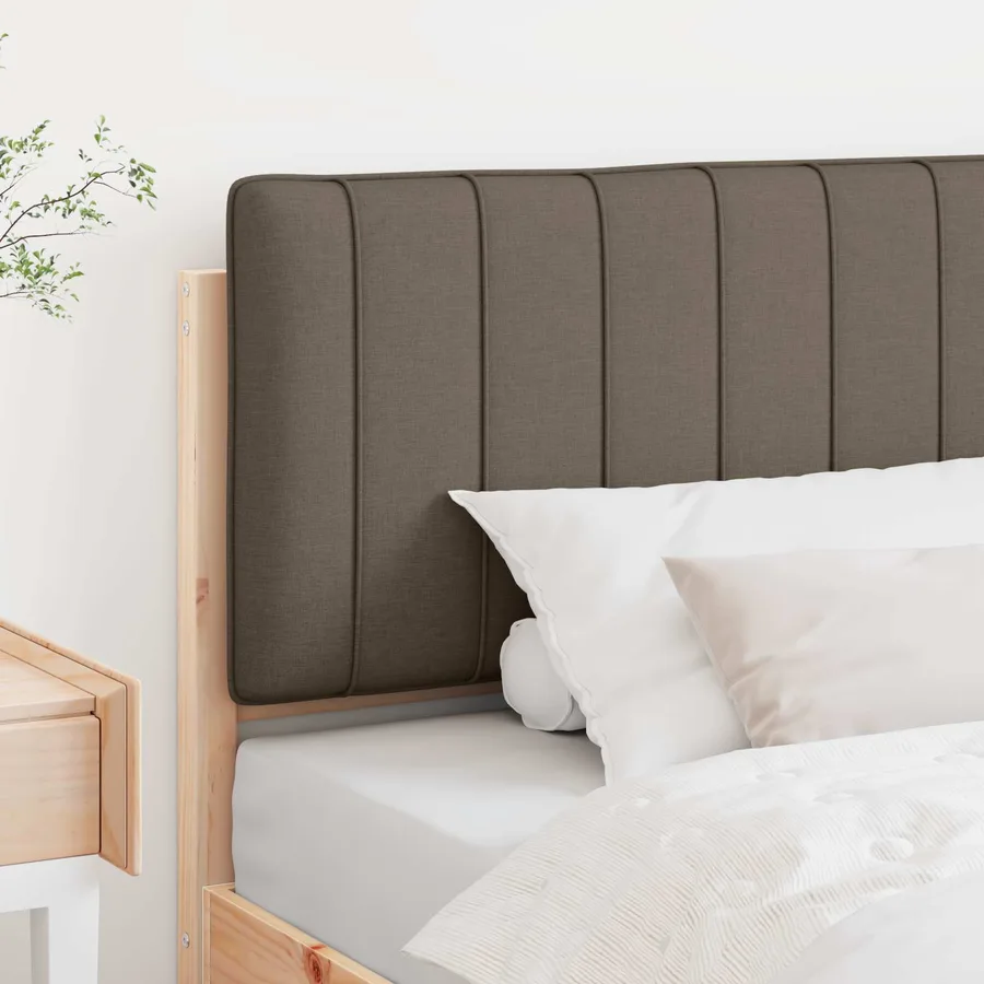 Tête de lit capitonnée Marron et Taupe 100 cm Pin massif - 3