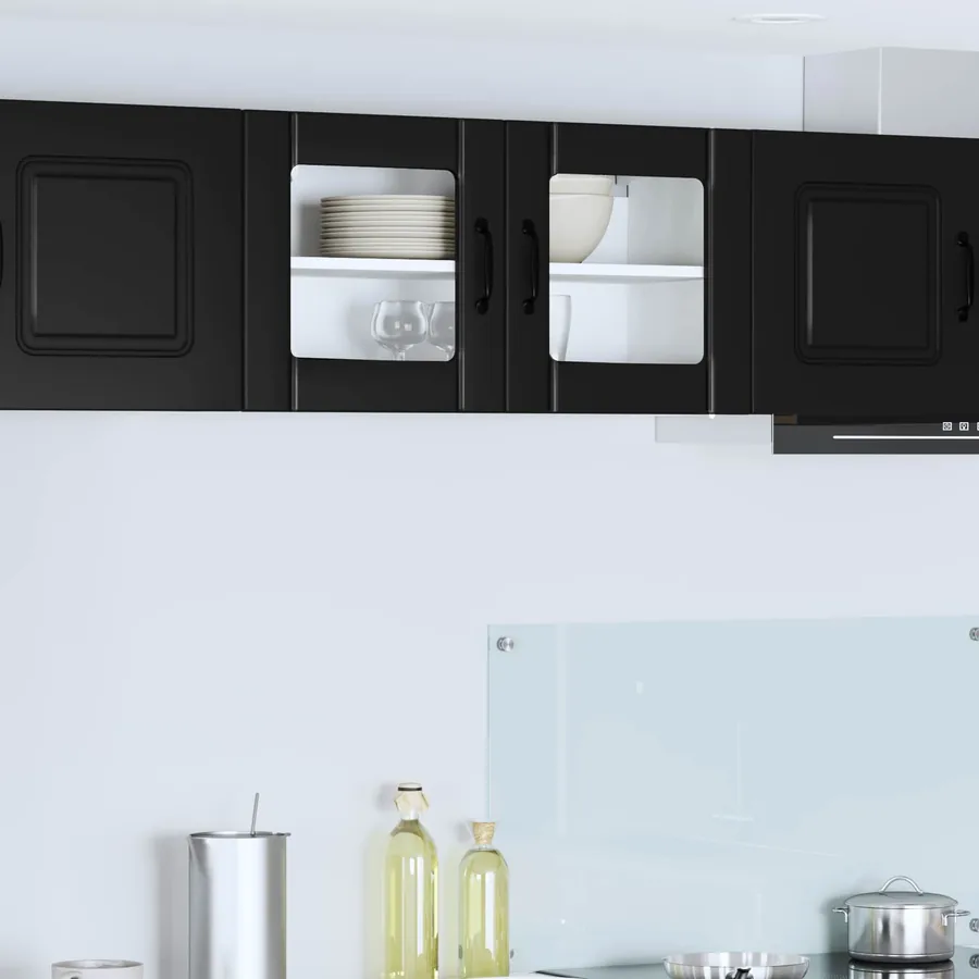 Cabinet en verre mural LUCCA Noir 80 x 31 x 40 cm