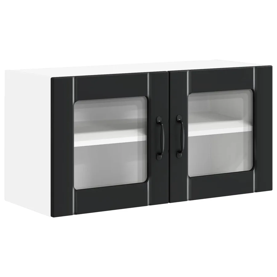 Cabinet en verre mural LUCCA Noir 80 x 31 x 40 cm - 2