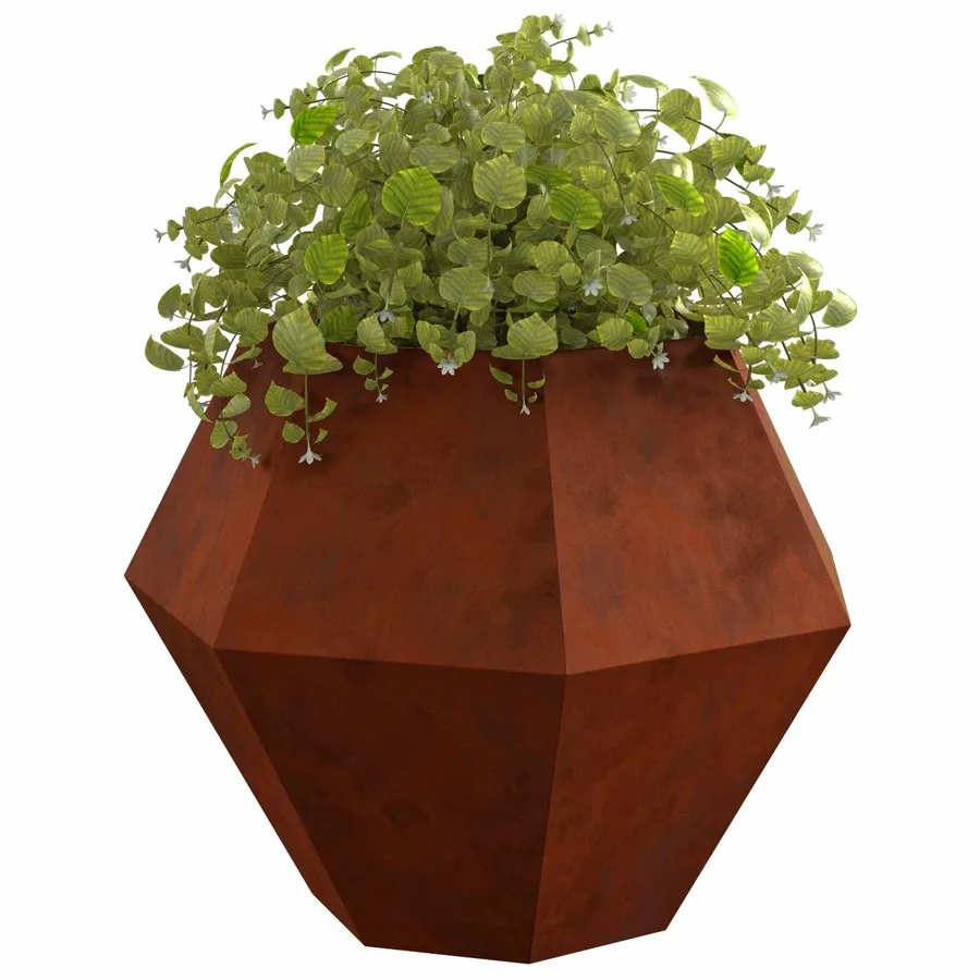 Jardinière 2 pc Rouillé 100 x 100 x 80 cm Acier patiné - 3