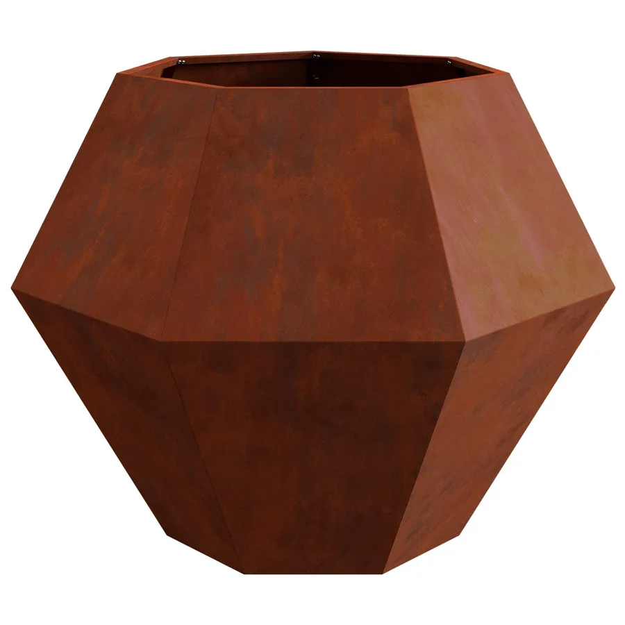 Jardinière 2 pc Rouillé 100 x 100 x 80 cm Acier patiné - 6