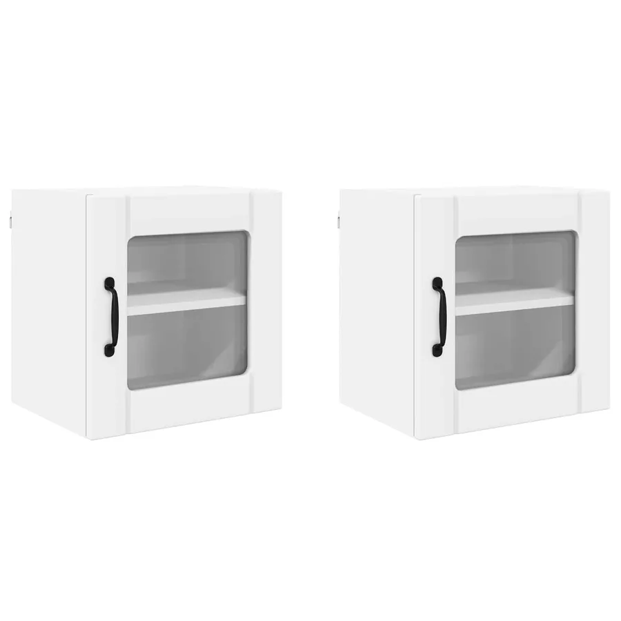 Cabinet en verre mural LUCCA 2 pcs Blanc 40 x 31 x 40 cm - 2