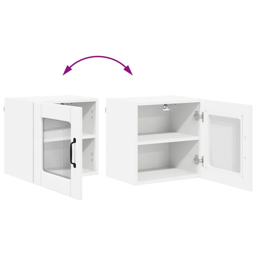 Cabinet en verre mural LUCCA 2 pcs Blanc 40 x 31 x 40 cm - 8