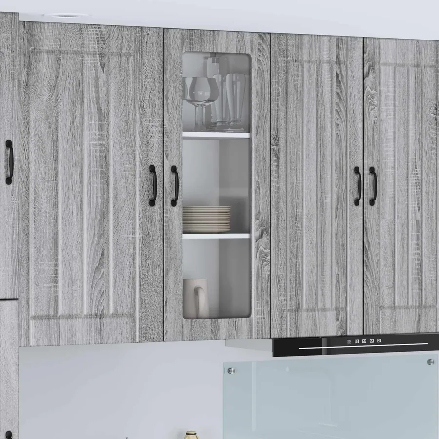 Cabinet en verre mural LUCCA Sonoma gris 40 x 31 x 100 cm