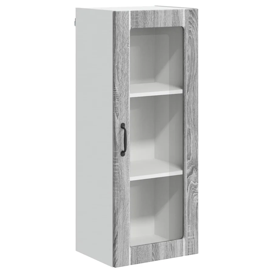 Cabinet en verre mural LUCCA Sonoma gris 40 x 31 x 100 cm - 2