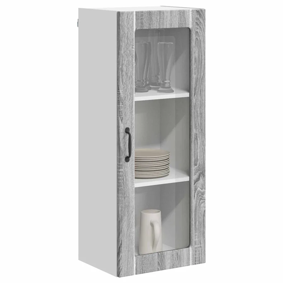 Cabinet en verre mural LUCCA Sonoma gris 40 x 31 x 100 cm - 3