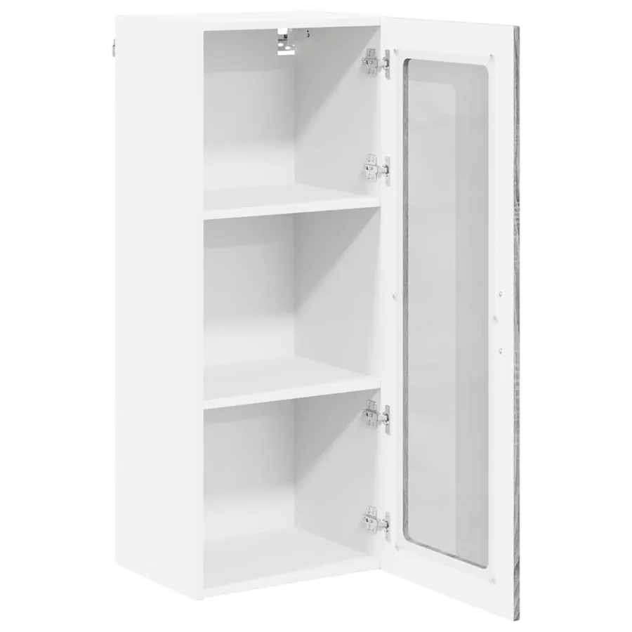 Cabinet en verre mural LUCCA Sonoma gris 40 x 31 x 100 cm - 5