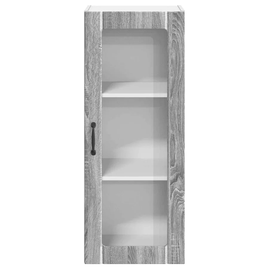 Cabinet en verre mural LUCCA Sonoma gris 40 x 31 x 100 cm - 6