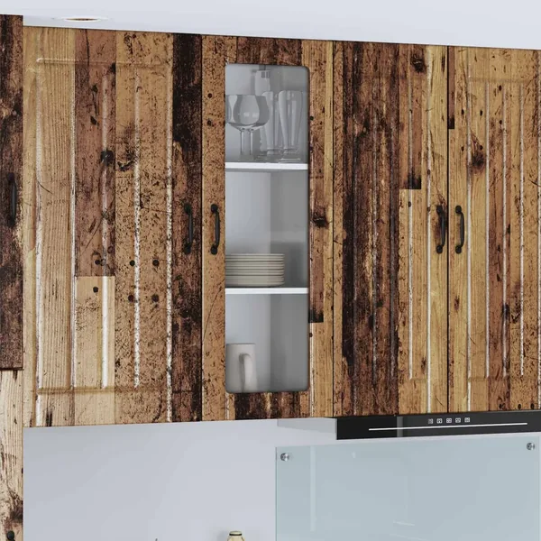 Cabinet en verre mural LUCCA Bois ancien 40 x 31 x 100 cm