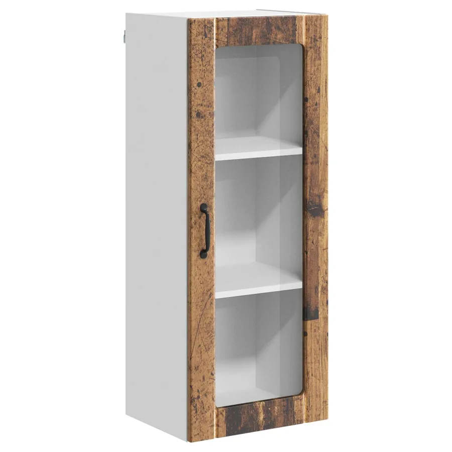 Cabinet en verre mural LUCCA Bois ancien 40 x 31 x 100 cm - 2