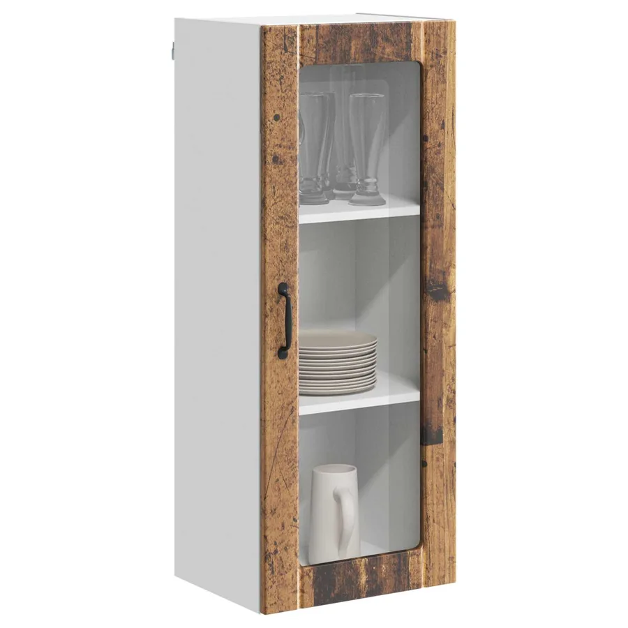 Cabinet en verre mural LUCCA Bois ancien 40 x 31 x 100 cm - 3