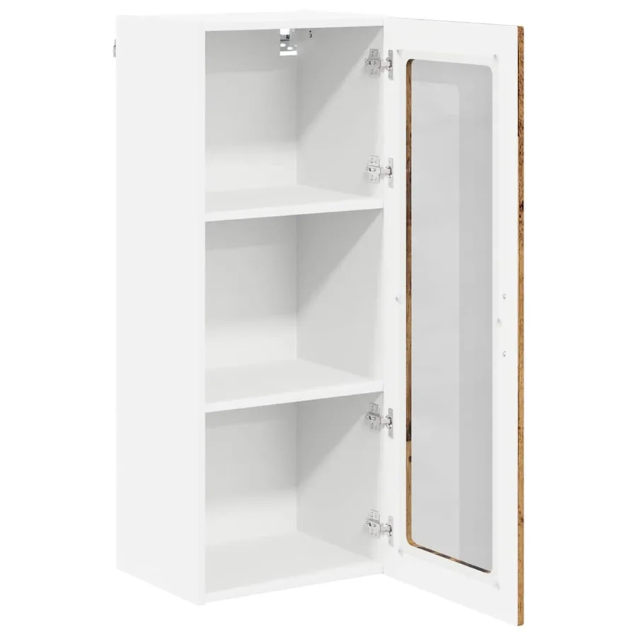 Cabinet en verre mural LUCCA Bois ancien 40 x 31 x 100 cm - 5