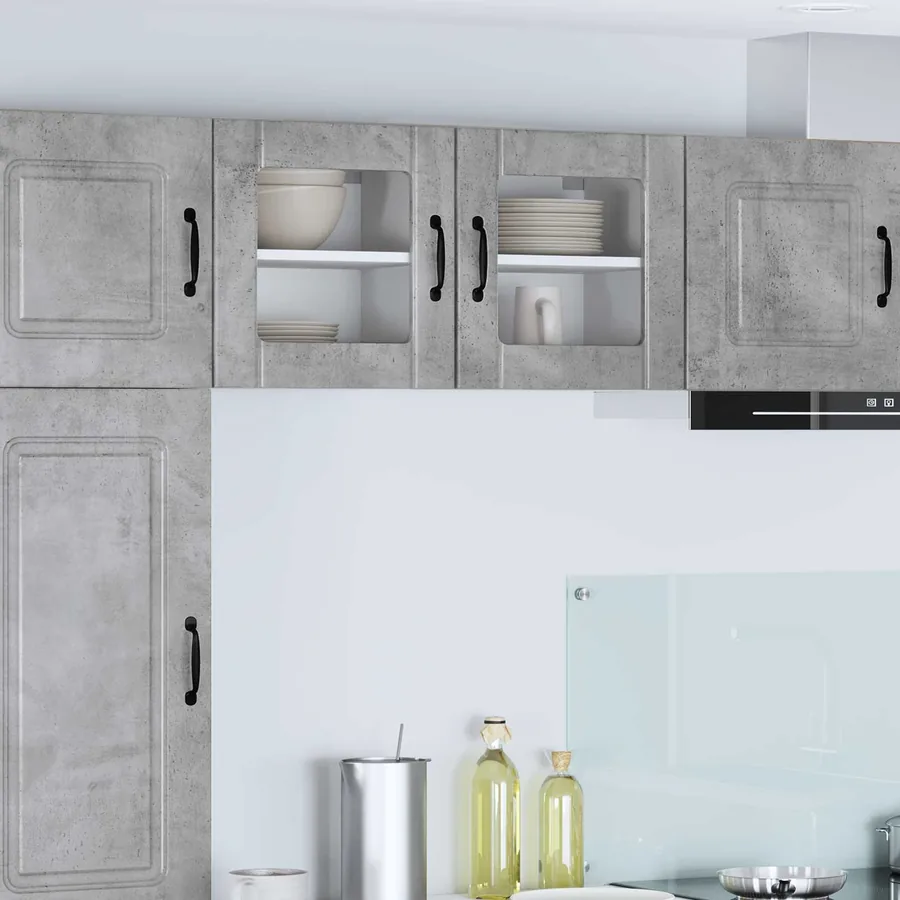 Cabinet en verre mural LUCCA Gris béton 40 x 31 x 40 cm