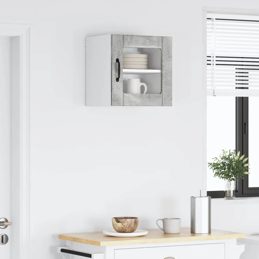 Cabinet en verre mural LUCCA Gris béton 40 x 31 x 40 cm - 4