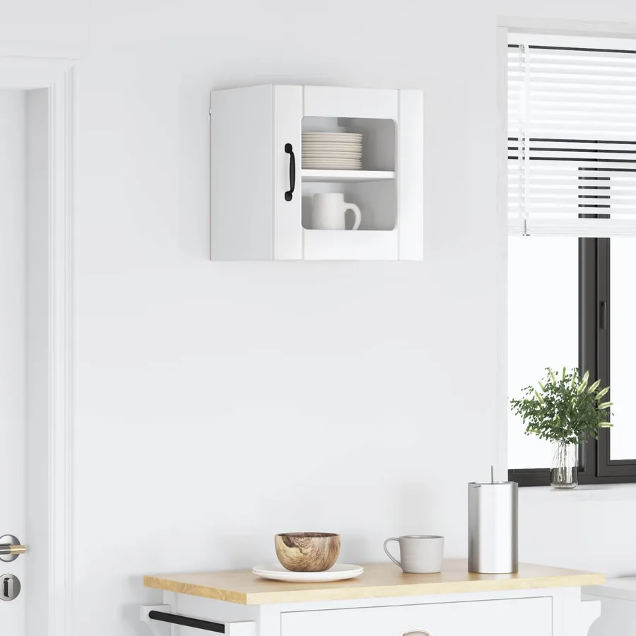 Cabinet en verre mural LUCCA Blanc brillant 40 x 31 x 40 cm - 4