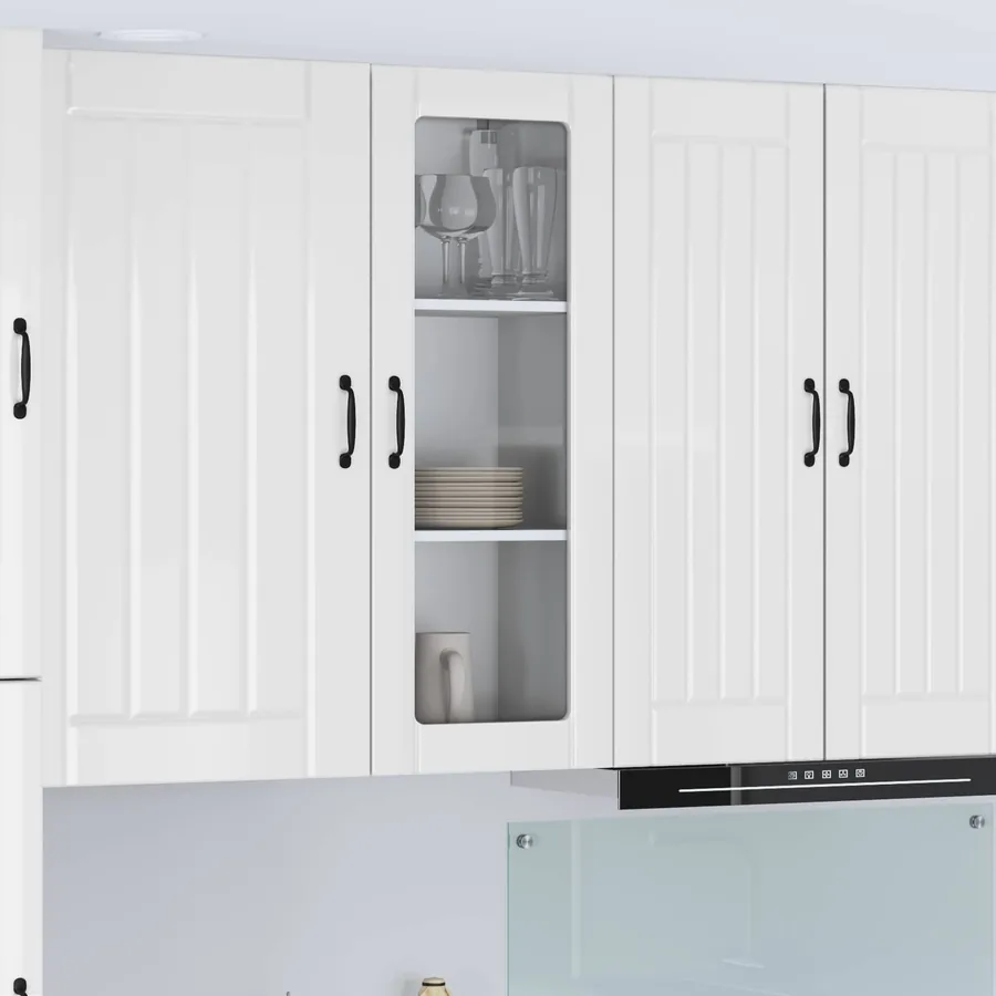 Cabinet en verre mural LUCCA Blanc brillant 40 x 31 x 100 cm