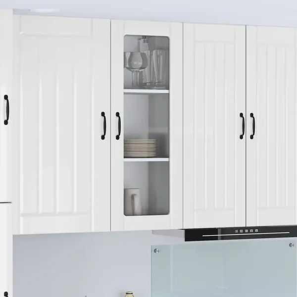 Cabinet en verre mural LUCCA Blanc brillant 40 x 31 x 100 cm