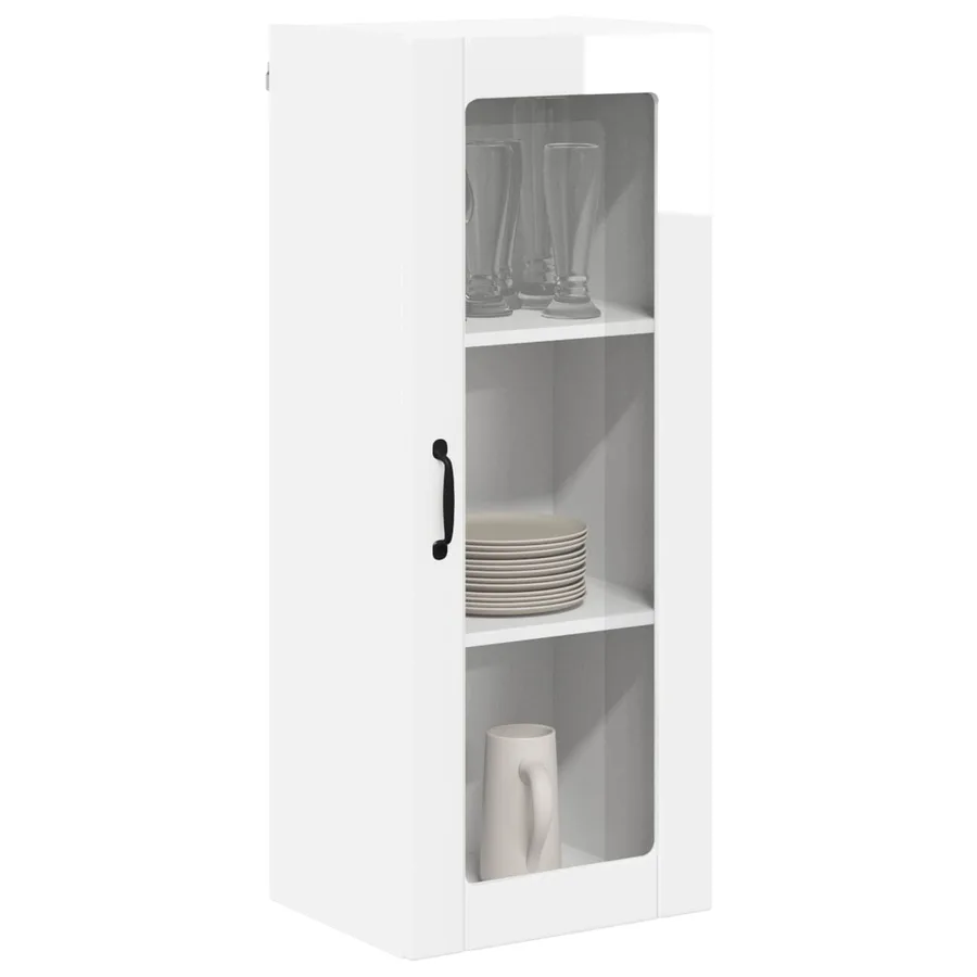 Cabinet en verre mural LUCCA Blanc brillant 40 x 31 x 100 cm - 3