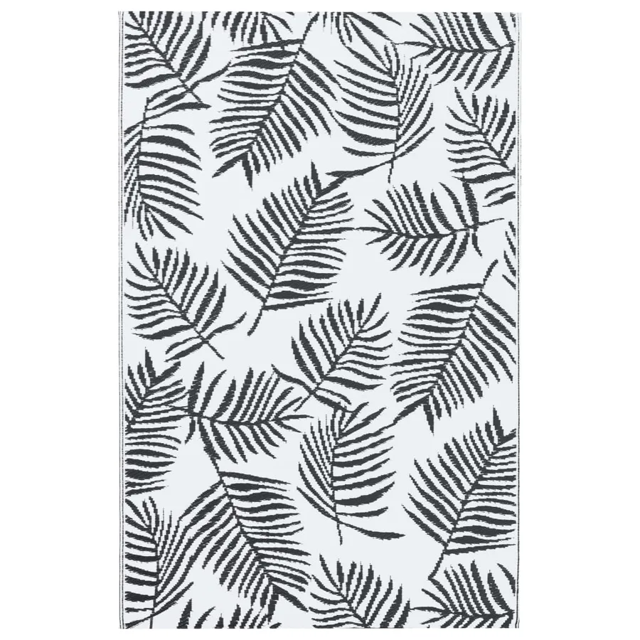 Tapis d'extérieur ARAKIL Blanc et noir 190x290 cm PP - 2
