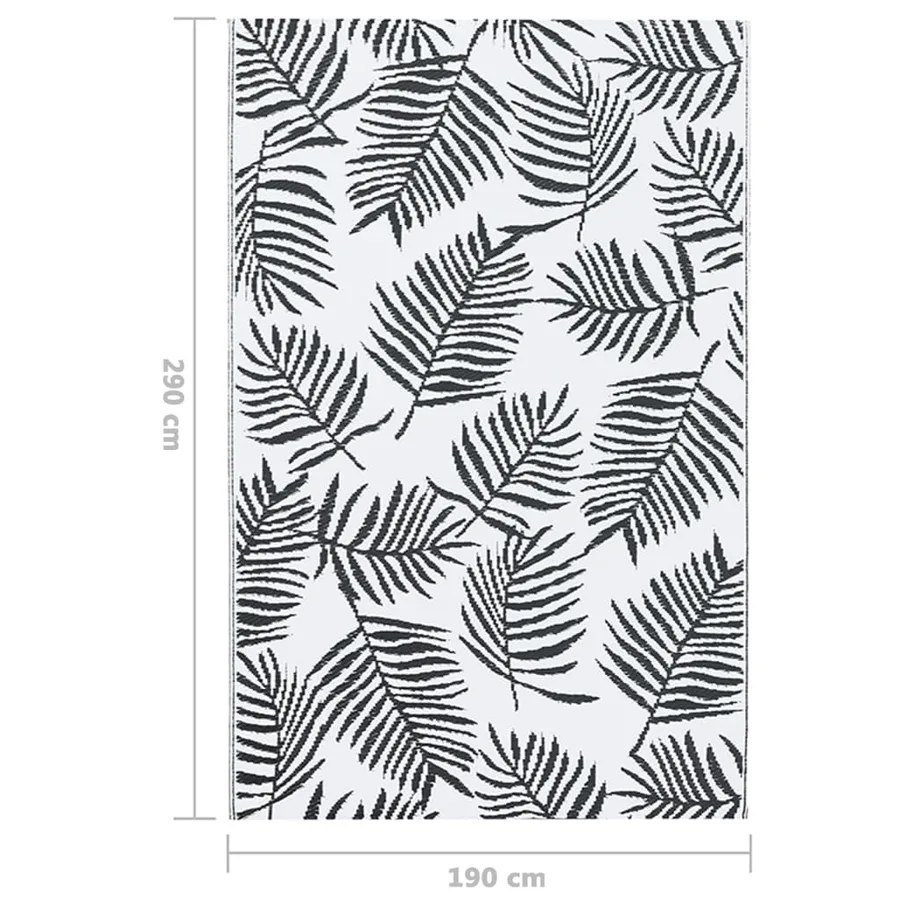 Tapis d'extérieur ARAKIL Blanc et noir 190x290 cm PP - 7