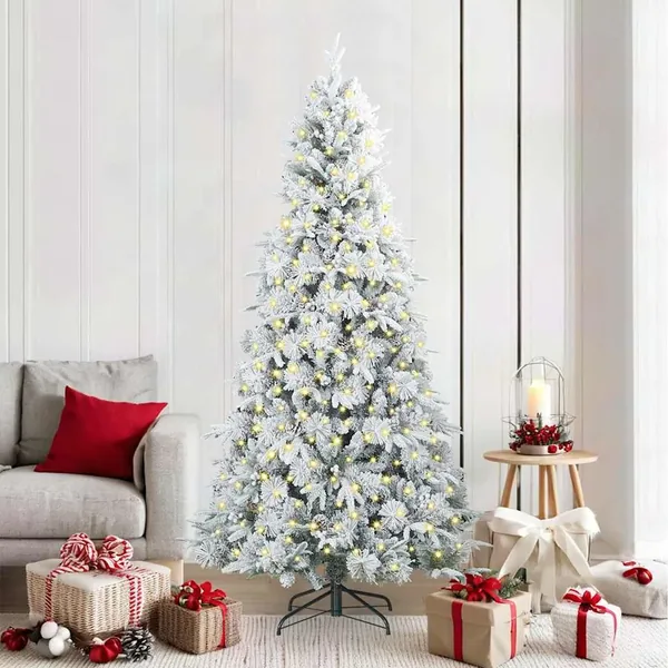 Sapin de Noël Artificiel à Branches Articulées Blanc 210 cm