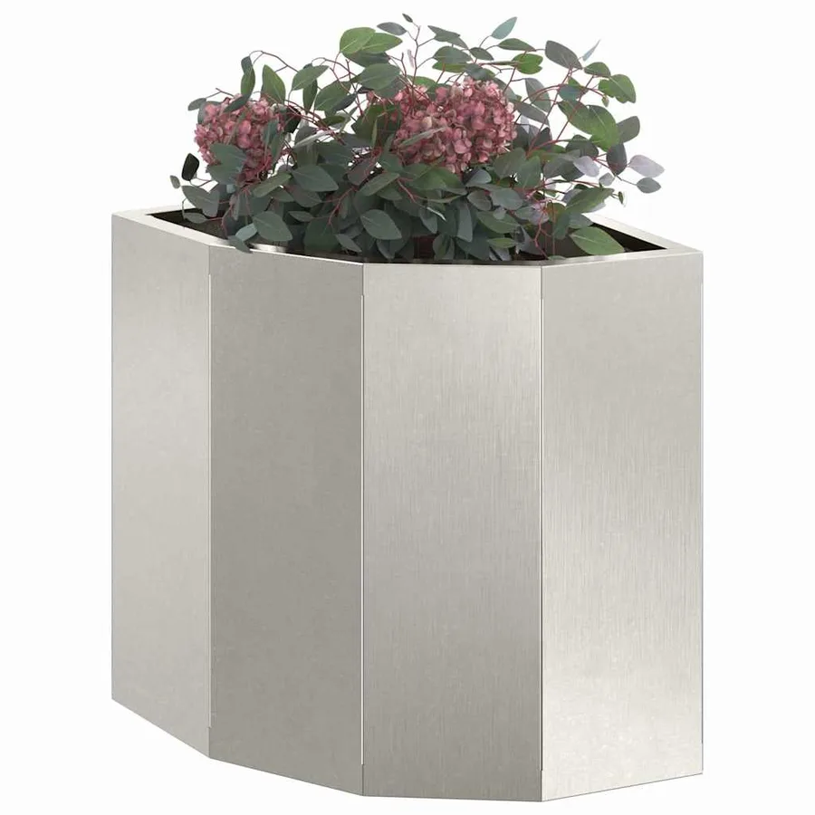 Jardinière d'Angle Argent 30 x 30 x 35 cm Acier inoxydable - 3
