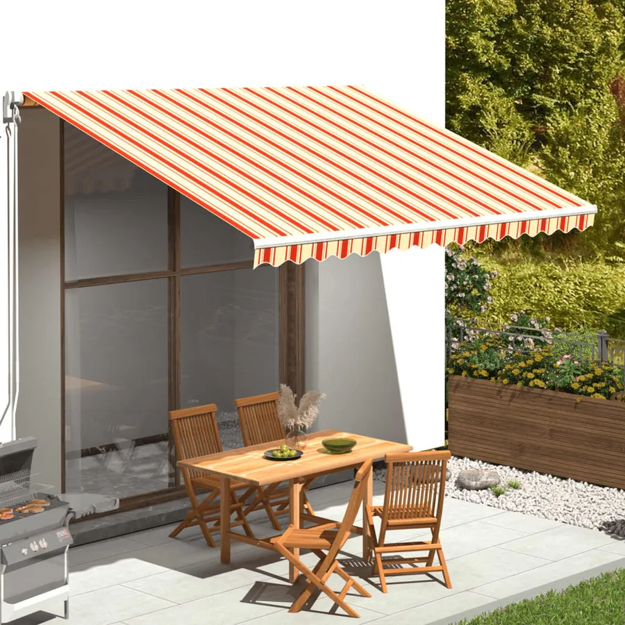 Tissu de remplacement pour auvent jaune et orange 4x3 m polyester