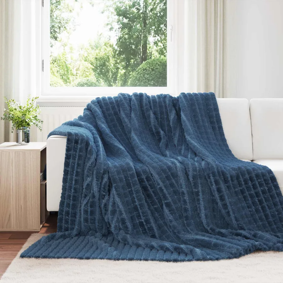 Couvertures à jeter 6 pcs Bleu marine 270 x 240 cm Toison