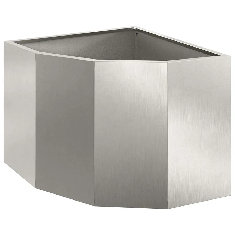 Jardinière d'Angle Argent 45 x 45 x 35 cm Acier inoxydable - 2