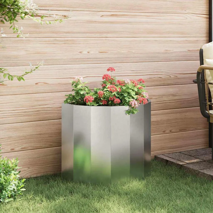 Jardinière Argent 60 x 30 x 50 cm Acier inoxydable - 4