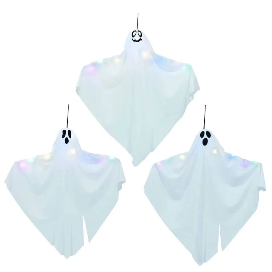 Fantôme Suspendu Halloween 3 pcs Blanc 52 x 62 cm Polyester - 2