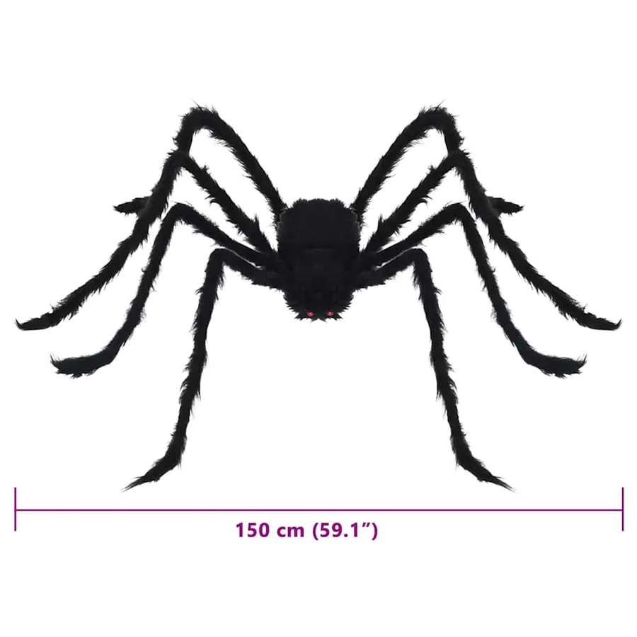 Décoration Araignée Halloween 3 pcs Noir 150 cm - 10