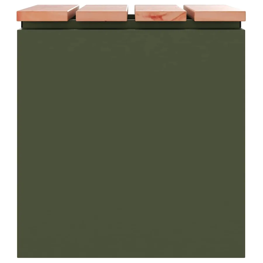 Banc de jardin Vert olive 40 x 40 x 43 cm Acier - 5